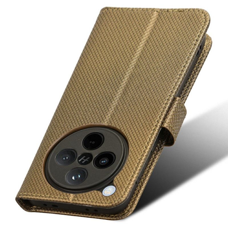 Lærdeksel Folio Deksel Oppo Find X8 Mobildeksel Stroppprikker