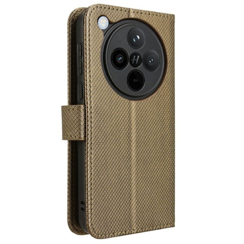 Lærdeksel Folio Deksel Oppo Find X8 Mobildeksel Stroppprikker