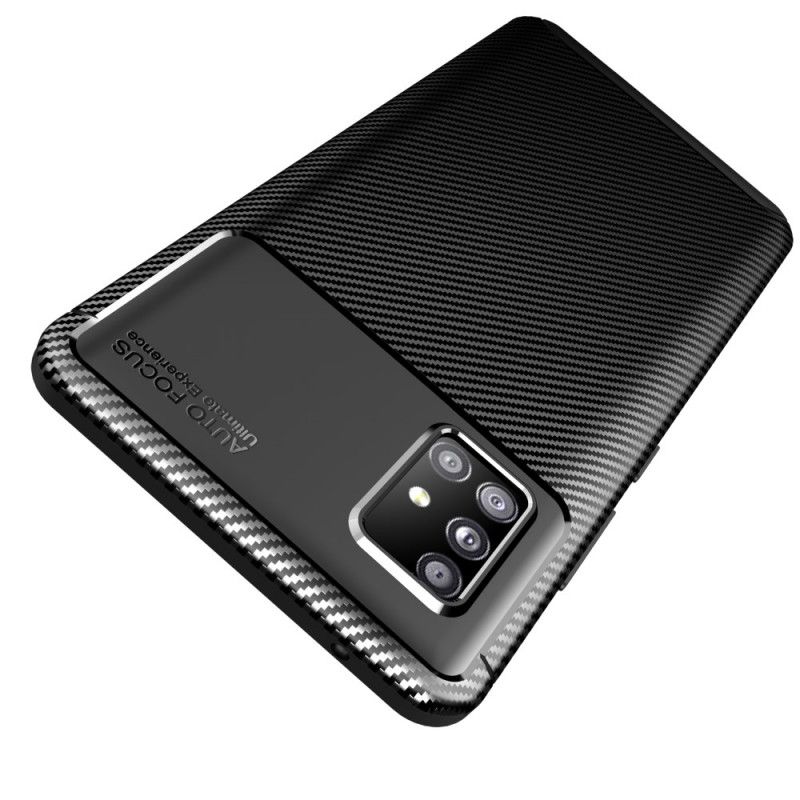 Deksel Samsung Galaxy A51 5G Svart Fleksibel Karbonfibertekstur