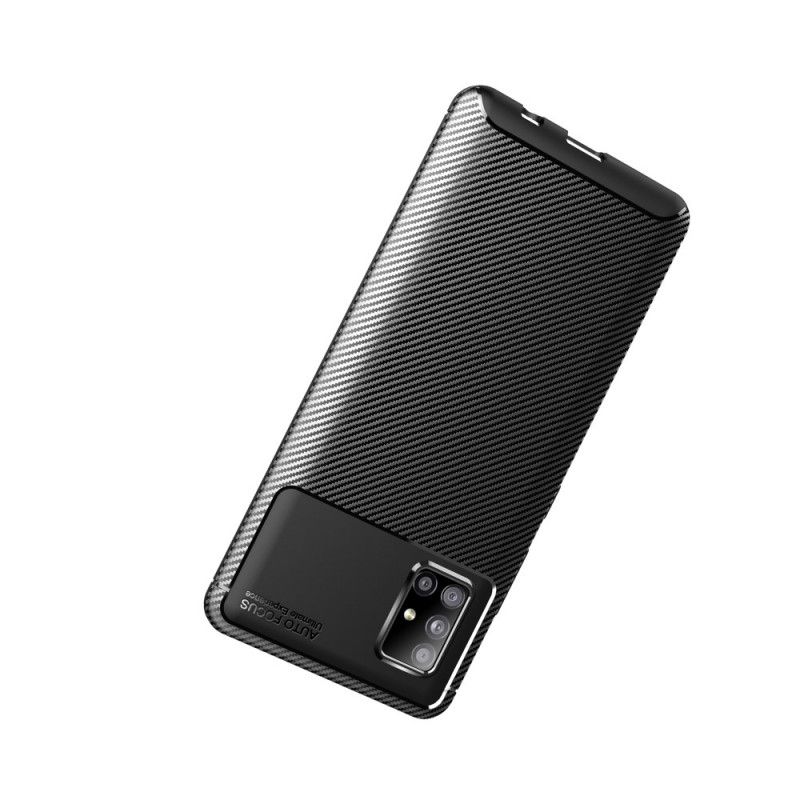 Deksel Samsung Galaxy A51 5G Svart Fleksibel Karbonfibertekstur