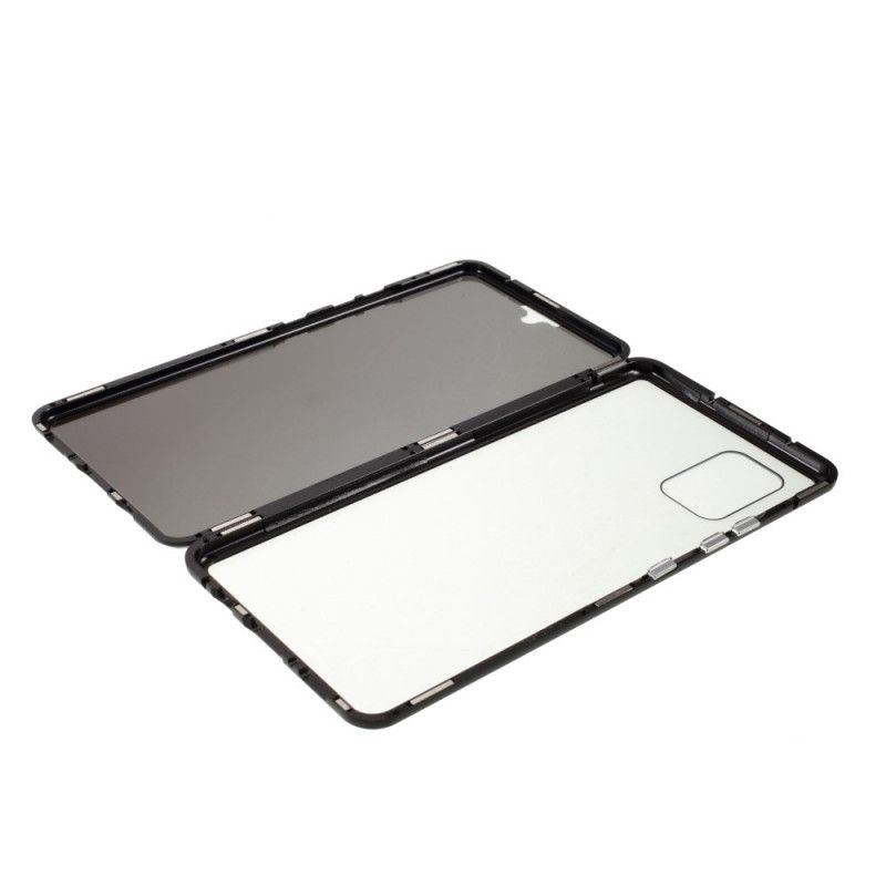 Deksel Samsung Galaxy A51 5G Svart Herdet Glass Og Metall Foran Og Bak