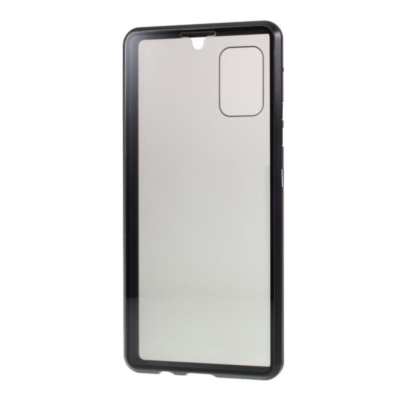 Deksel Samsung Galaxy A51 5G Svart Herdet Glass Og Metall Foran Og Bak