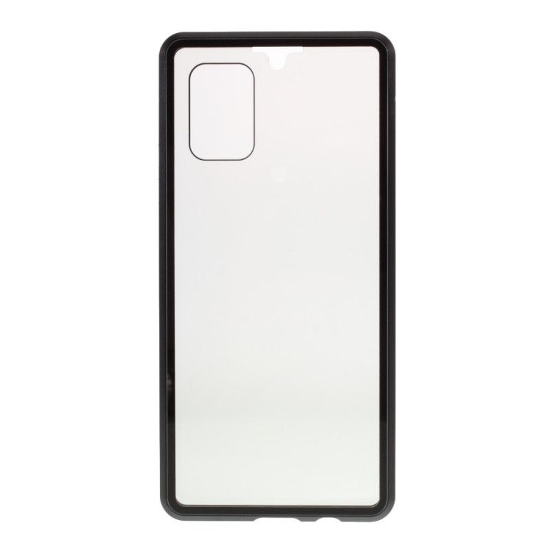Deksel Samsung Galaxy A51 5G Svart Herdet Glass Og Metall Foran Og Bak