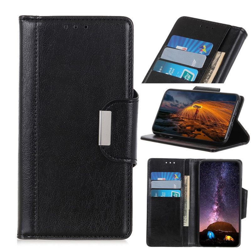 Folio Deksel for Samsung Galaxy A51 5G Faux Skinn Eleganse Lås