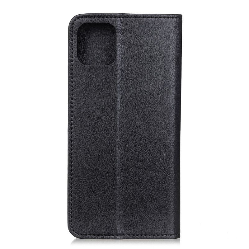 Folio Deksel Samsung Galaxy A51 5G Svart Delt Skinn Anti-fall