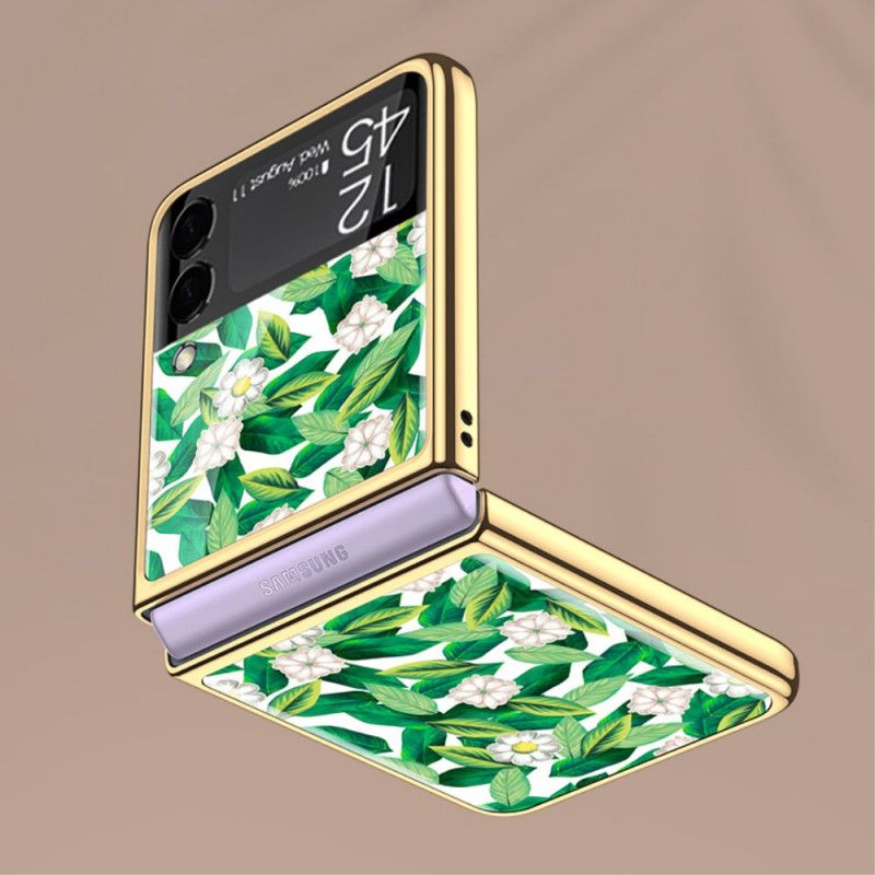 Deksel Samsung Galaxy Z Flip 3 5g Mobildeksel Herdet Glass Blomster Gkk