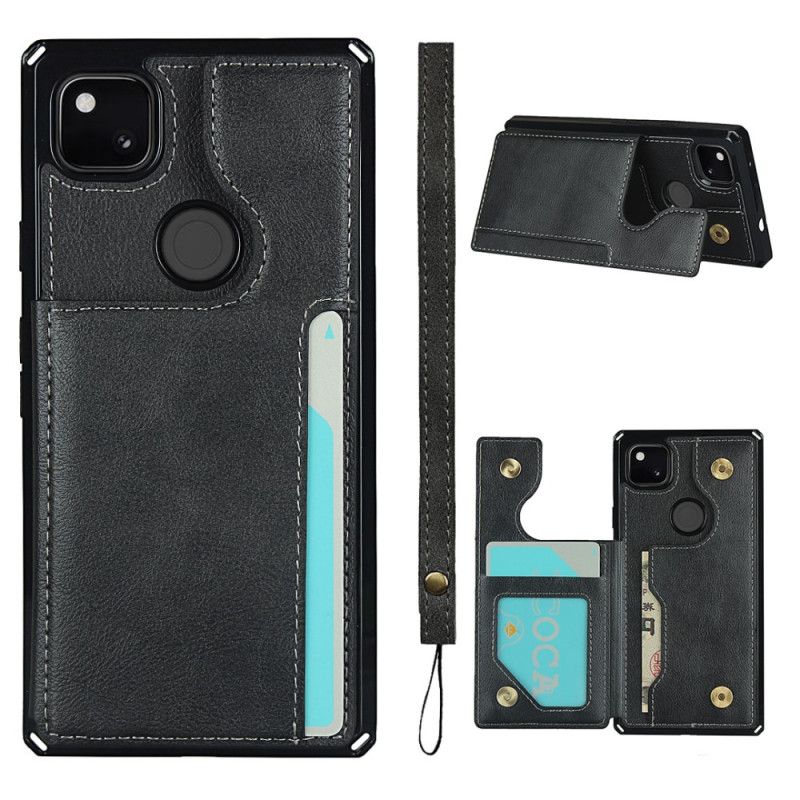 Deksel Google Pixel 4a Svart Kortholderstøtte Og Snor