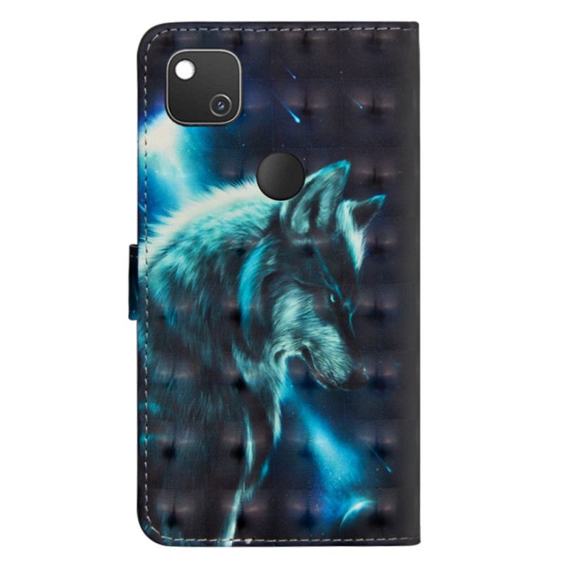 Folio Deksel Google Pixel 4a Majestetisk Ulv Beskyttelse