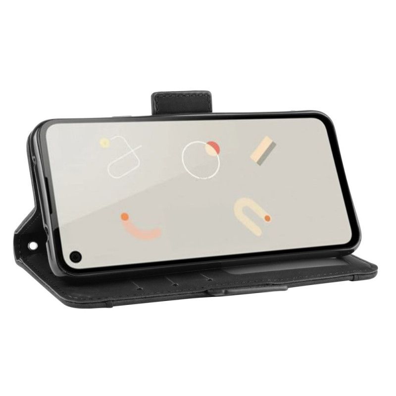 Lærdeksel Folio Deksel Google Pixel 4a Svart Mobildeksel Førsteklasses Multikort