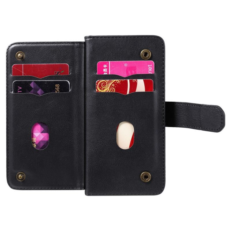 Lærdeksel Folio Deksel Google Pixel 4a Svart Multifunksjons 10 Kortholder