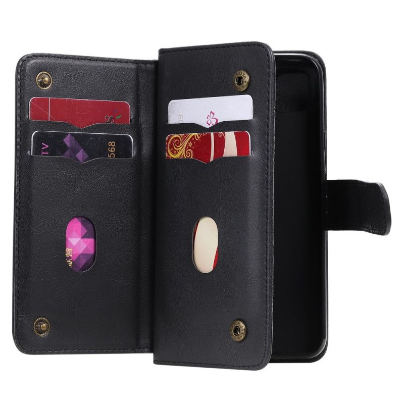 Lærdeksel Folio Deksel Google Pixel 4a Svart Multifunksjons 10 Kortholder