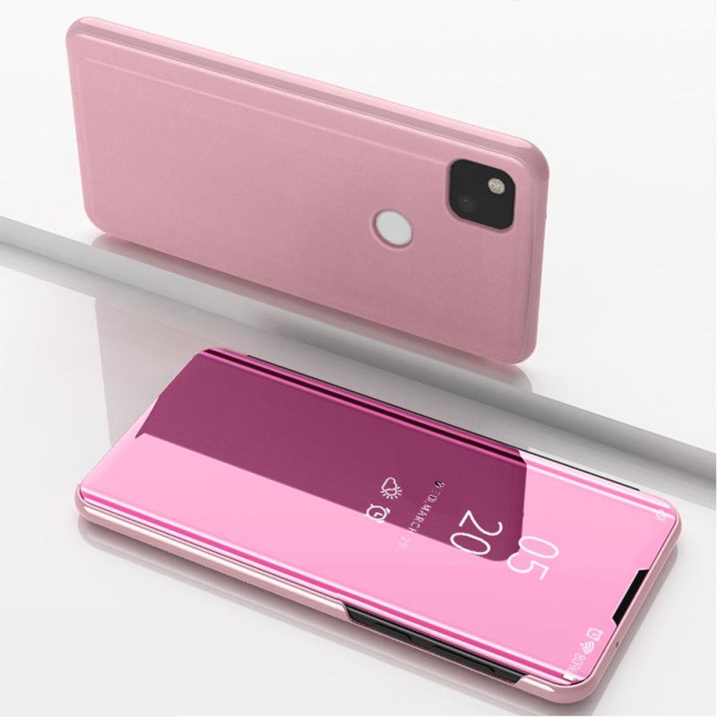 Vis Deksel Google Pixel 4a Svart Speil Og Lærimitasjon