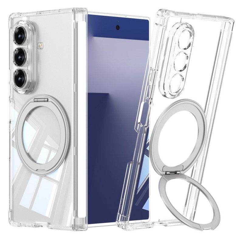 Deksel Samsung Galaxy Z Fold 7 Gjennomsiktig Magnetisk Hengsel Med Stativ