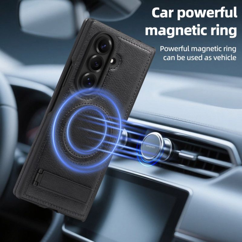 Deksel Samsung Galaxy Z Fold 7 Magsafe Lærimitasjon Og Stativ Beskyttelse Deksel