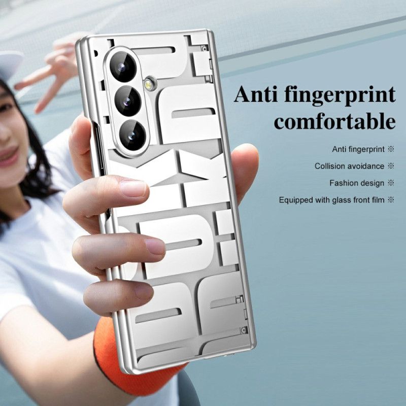 Deksel Samsung Galaxy Z Fold 7 Mobildeksel Bokstavdesign Med Skjermbeskytter I Herdet Glass