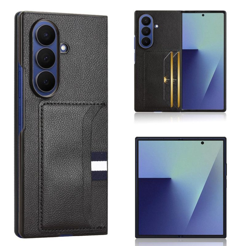 Deksel Samsung Galaxy Z Fold 7 Mobildeksel Litchi-tekstur Med Kort Holder