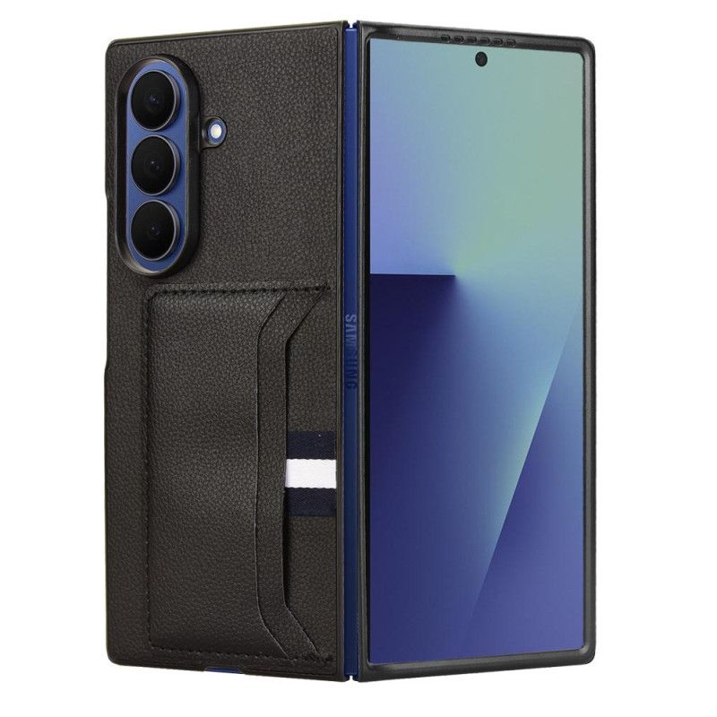 Deksel Samsung Galaxy Z Fold 7 Mobildeksel Litchi-tekstur Med Kort Holder