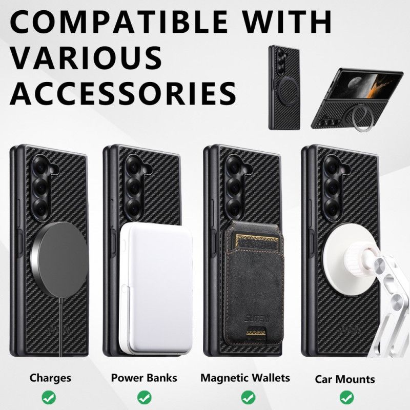 Deksel Til Samsung Galaxy Z Fold 7 Magnetisk Hengsel Med Suteni-ringholder