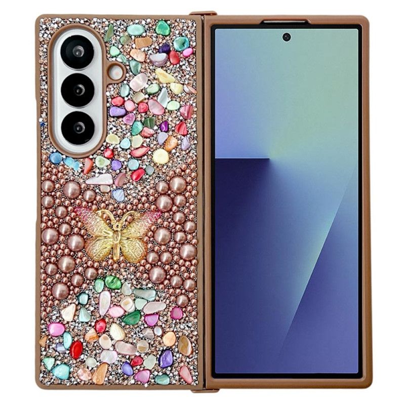 Deksel Til Samsung Galaxy Z Fold 7 Rhinestone-sommerfugl