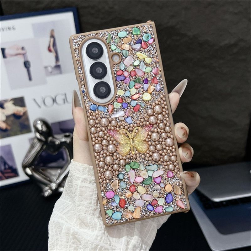 Deksel Til Samsung Galaxy Z Fold 7 Rhinestone-sommerfugl