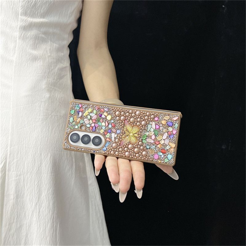 Deksel Til Samsung Galaxy Z Fold 7 Rhinestone-sommerfugl