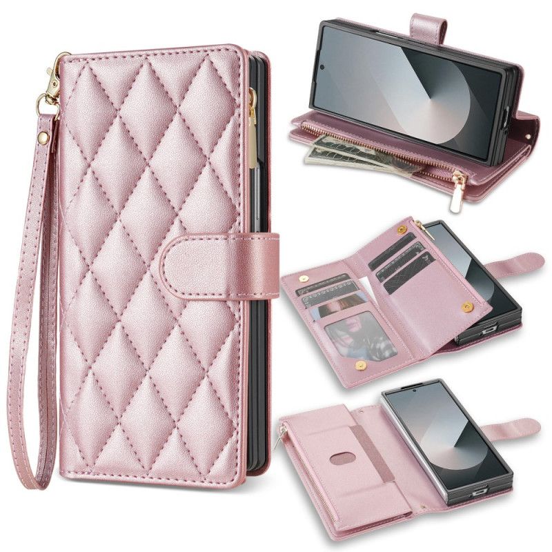 Folio Deksel Til Samsung Galaxy Z Fold 7 Polstret Med Skulderstropp Og Snor