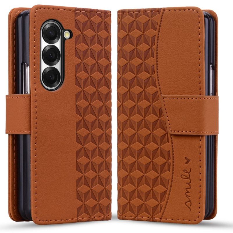 Lærdeksel Folio Deksel Samsung Galaxy Z Fold 7 Smile Strap
