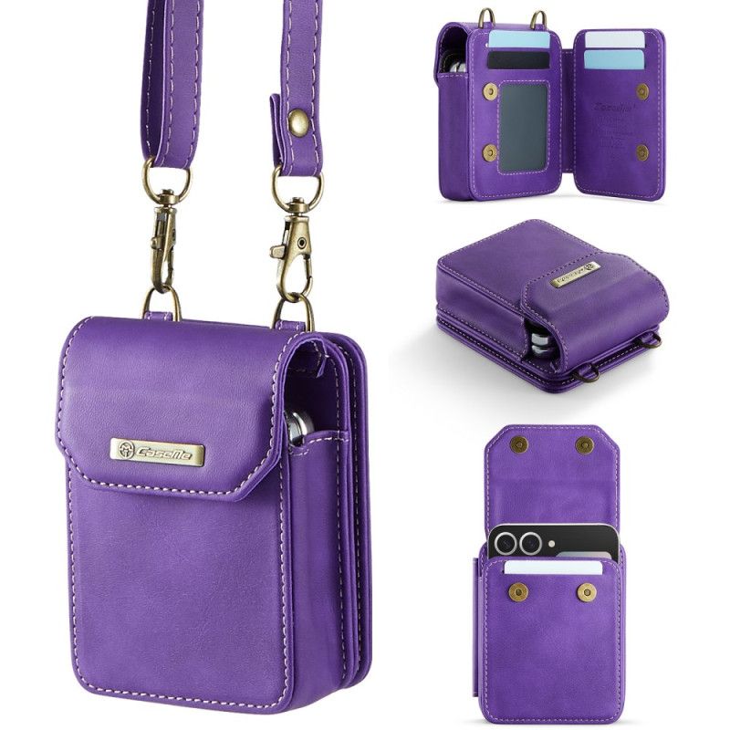 Case Etui Samsung Galaxy Z Flip 7 Fe Mobildeksel Satchel-stil Med Rfid-beskyttelse Og Skulderstropp