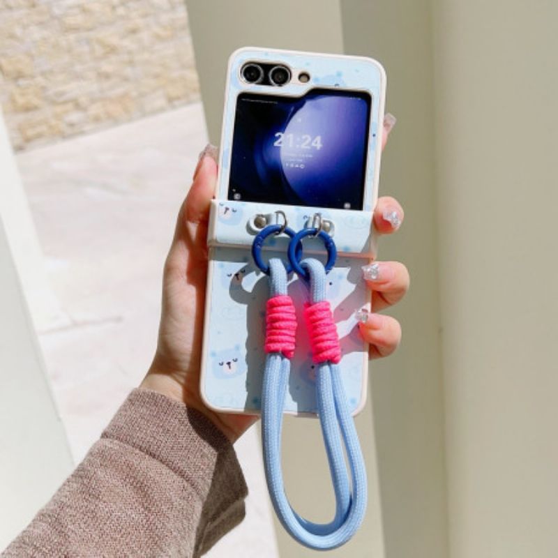 Deksel Samsung Galaxy Z Flip 7 Fe Bjørnedesign Og Håndleddsstropp