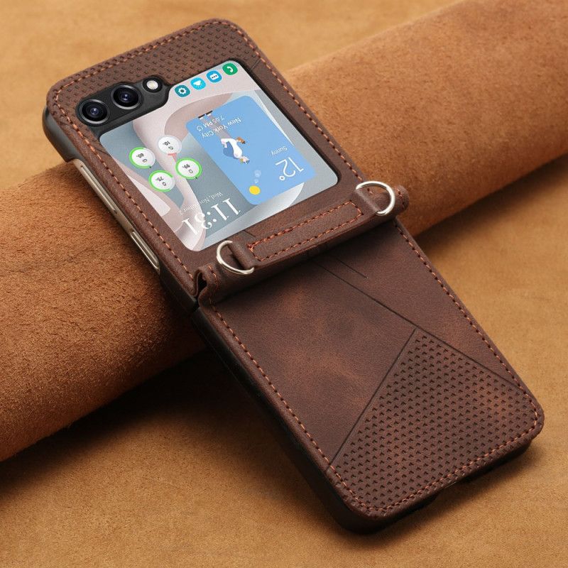 Deksel Samsung Galaxy Z Flip 7 Fe Geometrisk Med Skulderstropp