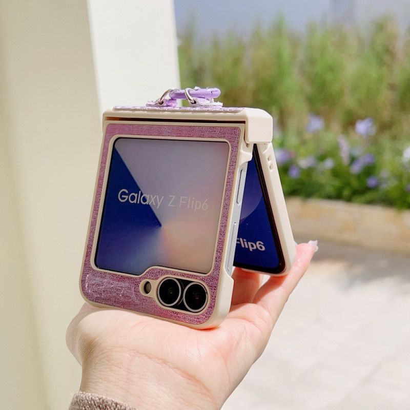 Deksel Samsung Galaxy Z Flip 7 Fe Håndleddsstropp I Kunstskinn Og Nyhet Beskyttelse Deksel