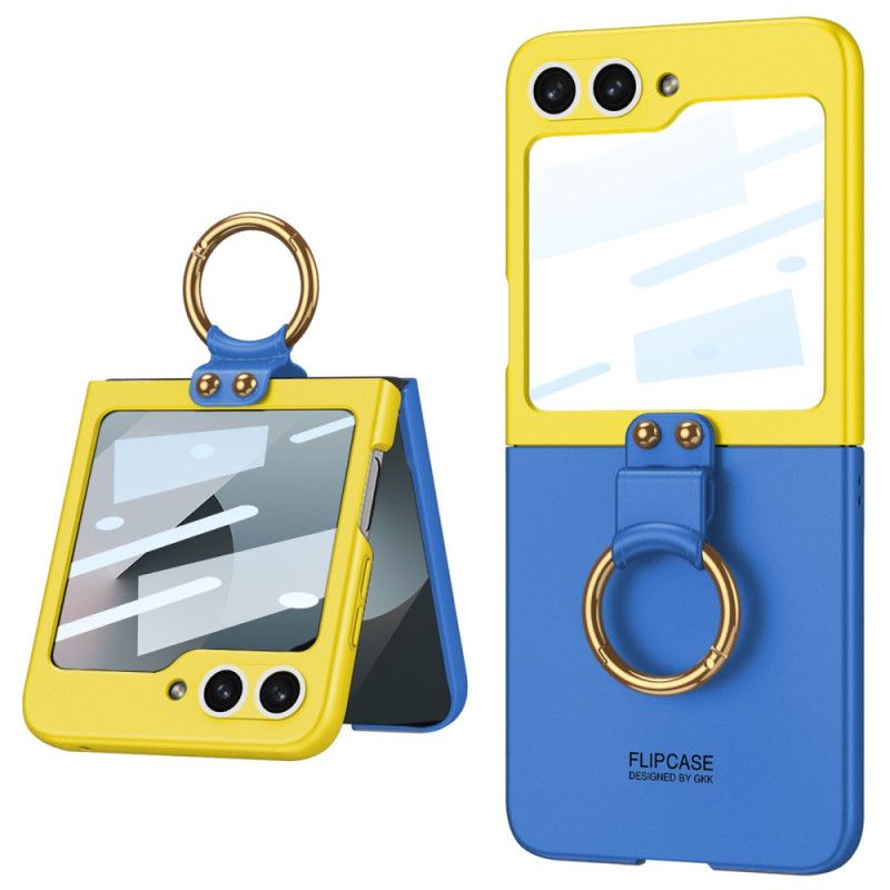 Deksel Samsung Galaxy Z Flip 7 Fe Magnetisk Hengselbeskytter Og Tofarget Stativ Beskyttelse Deksel