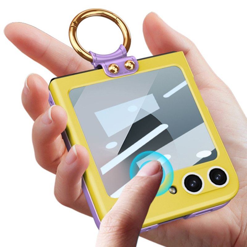 Deksel Samsung Galaxy Z Flip 7 Fe Magnetisk Hengselbeskytter Og Tofarget Stativ Beskyttelse Deksel