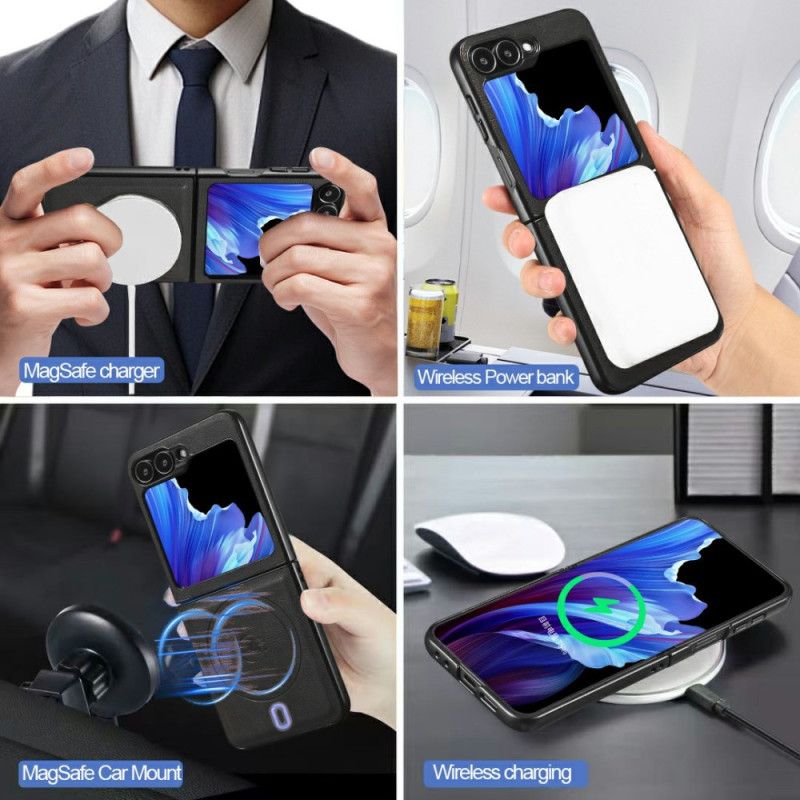 Deksel Samsung Galaxy Z Flip 7 Fe Magnetisk Med Avtakbar Kortholder Beskyttelse Deksel