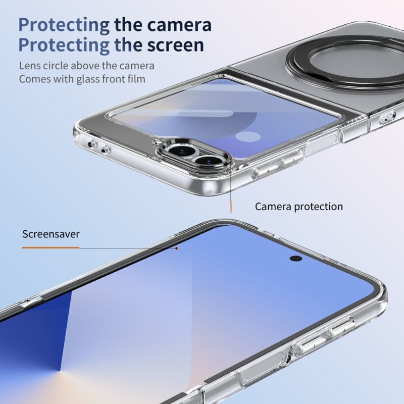 Deksel Samsung Galaxy Z Flip 7 Fe Magnetisk Stativ Og Hd-skjermbeskytter