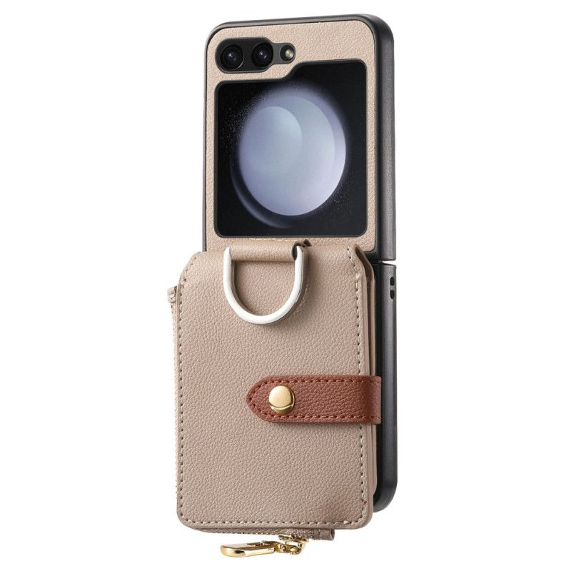 Deksel Samsung Galaxy Z Flip 7 Fe Mobildeksel Lomme Med Glidelås Og Ringholder