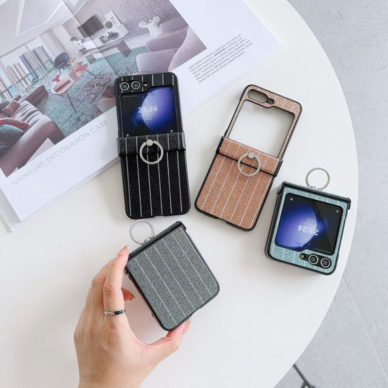 Deksel Samsung Galaxy Z Flip 7 Fe Mobildeksel Ring Med Stripete Design