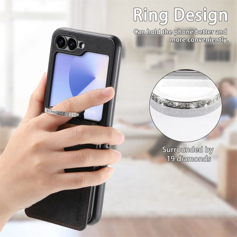 Deksel Samsung Galaxy Z Flip 7 Fe Mobildeksel Semsket Skinneffekt Med Kortholder