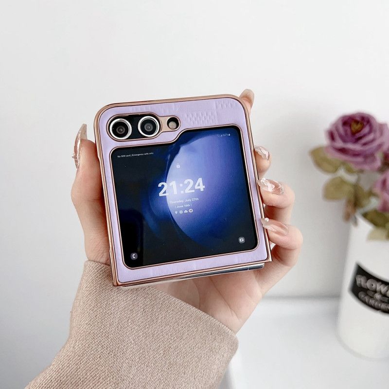 Deksel Samsung Galaxy Z Flip 7 Fe Mobildeksel Vatterte Kanter Med Metalleffekt