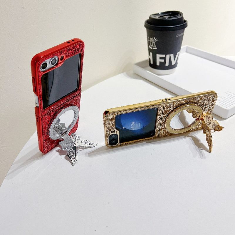 Deksel Samsung Galaxy Z Flip 7 Fe Rhinestone-sommerfuglstativ