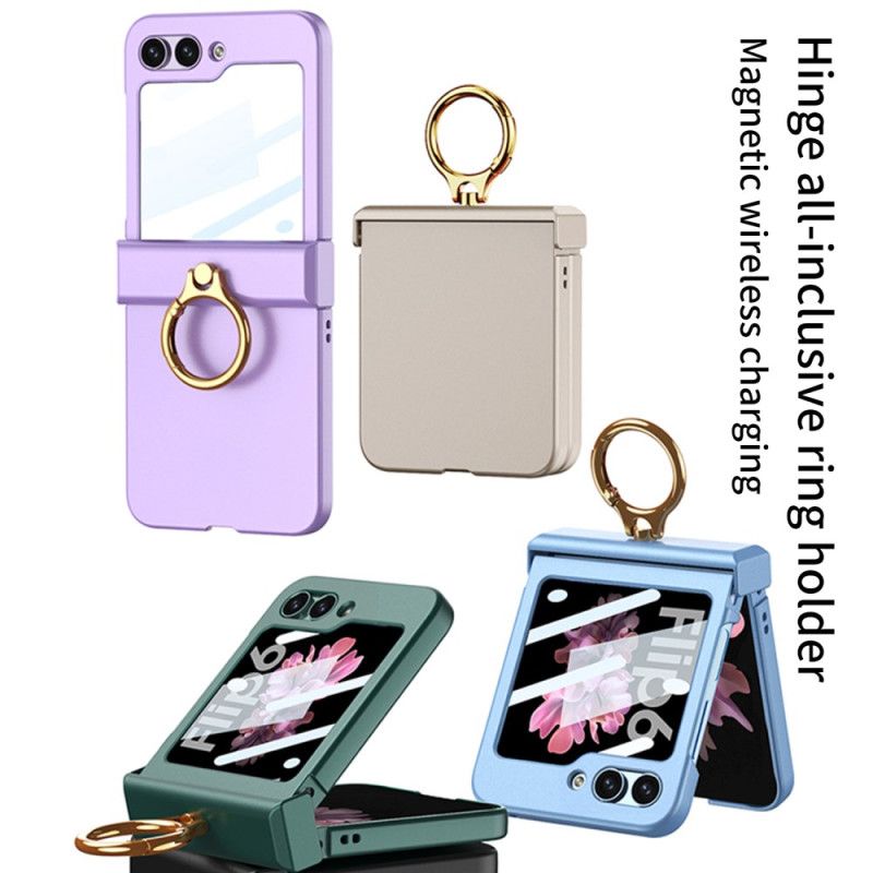 Deksel Samsung Galaxy Z Flip 7 Fe Ringholder Og Gkk Skjermbeskytter I Herdet Glass Beskyttelse Deksel