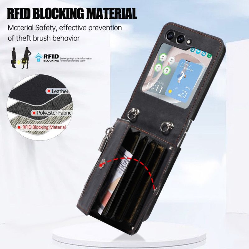 Deksel Til Samsung Galaxy Z Flip 7 Fe Lommebok Og Skulderstropp