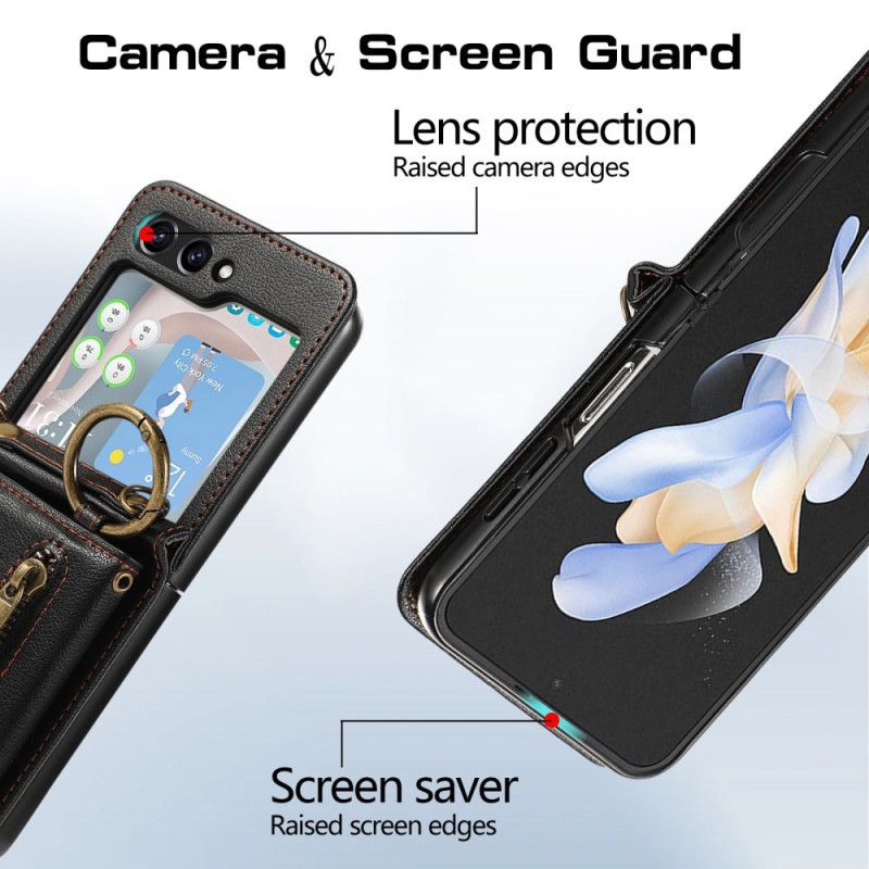 Deksel Til Samsung Galaxy Z Flip 7 Fe Lommebok Og Skulderstropp Med Glidelås