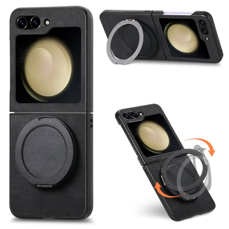 Deksel Til Samsung Galaxy Z Flip 7 Fe Semsket Skinneffekt Med Roterende Stativ