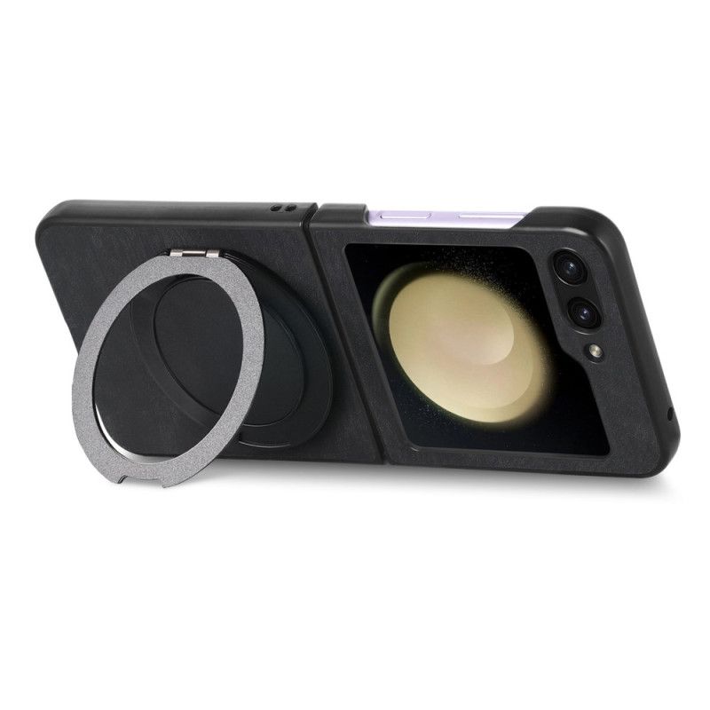 Deksel Til Samsung Galaxy Z Flip 7 Fe Semsket Skinneffekt Med Roterende Stativ