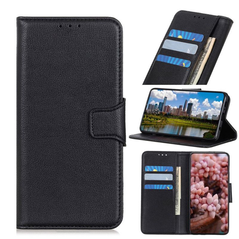 Folio Deksel Honor 9X Lite Svart Stil Med Skinn I Skinn