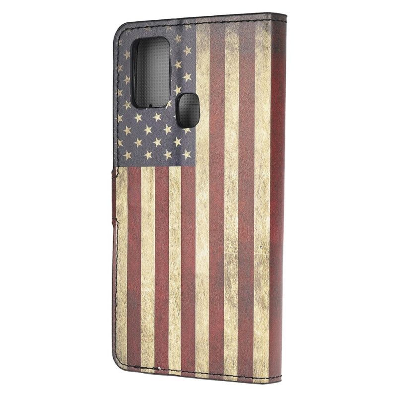 Lærdeksel Folio Deksel Honor 9X Lite Mobildeksel Usas Flagg