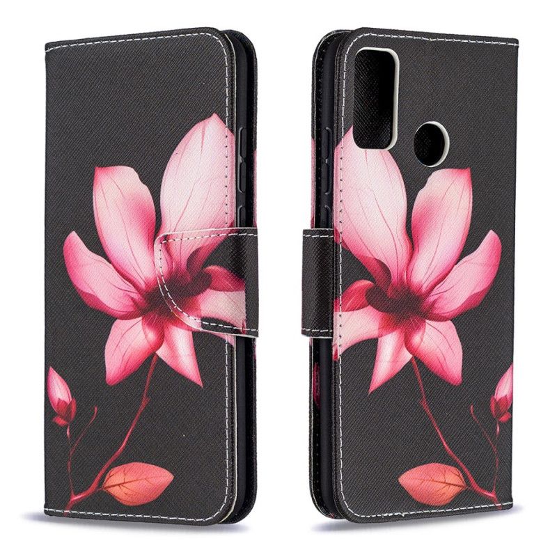 Lærdeksel Folio Deksel Honor 9X Lite Rosa Blomst