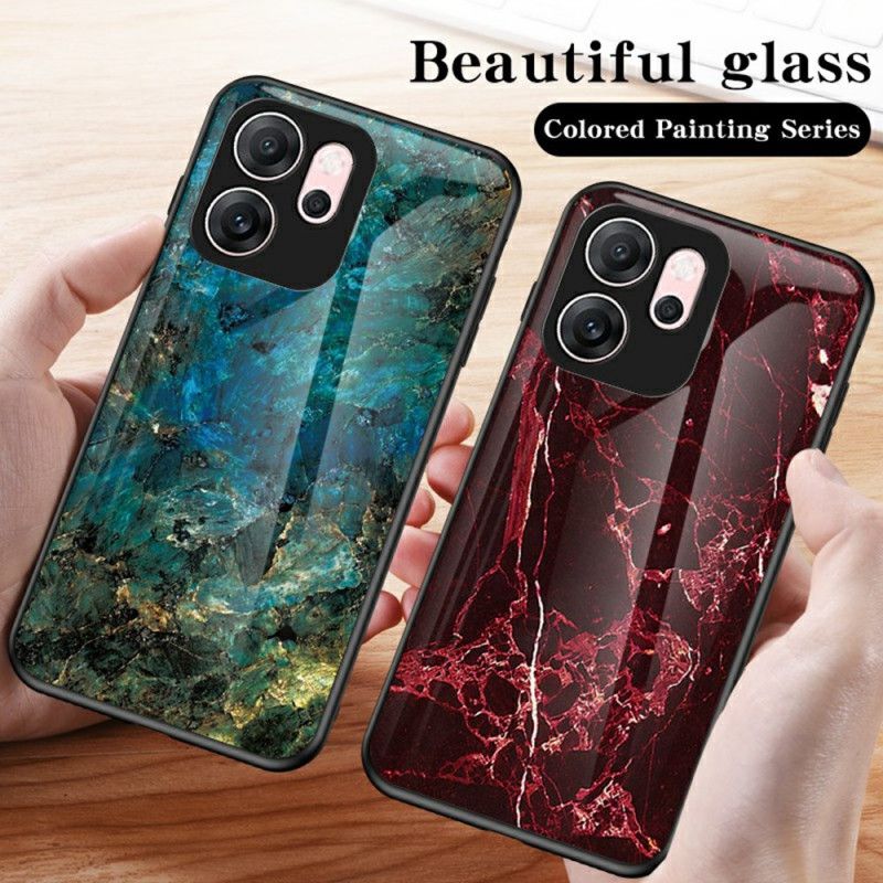 Deksel Oppo Reno 14f 5g Marmorert Herdet Glass Beskyttelse Deksel