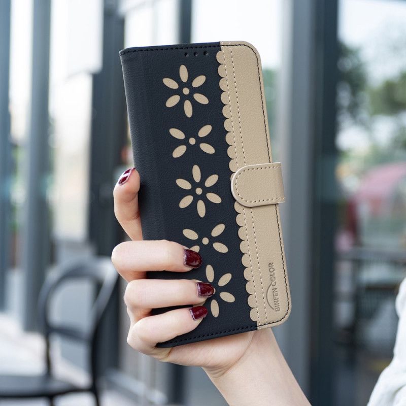 Folio Deksel Oppo Reno 14f 5g Blomster Binfen-farge